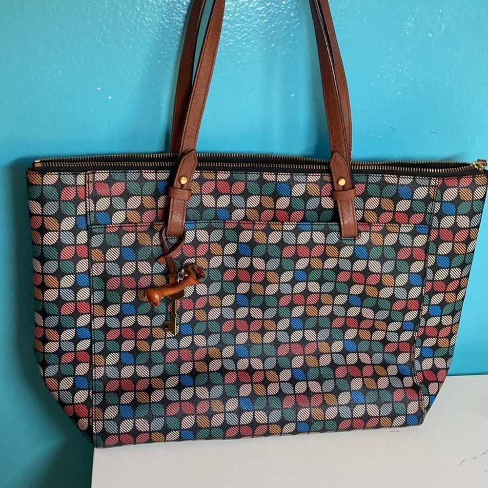 Fossil "Rachel" Large Tote Bag In Multi Color Pat… - image 6